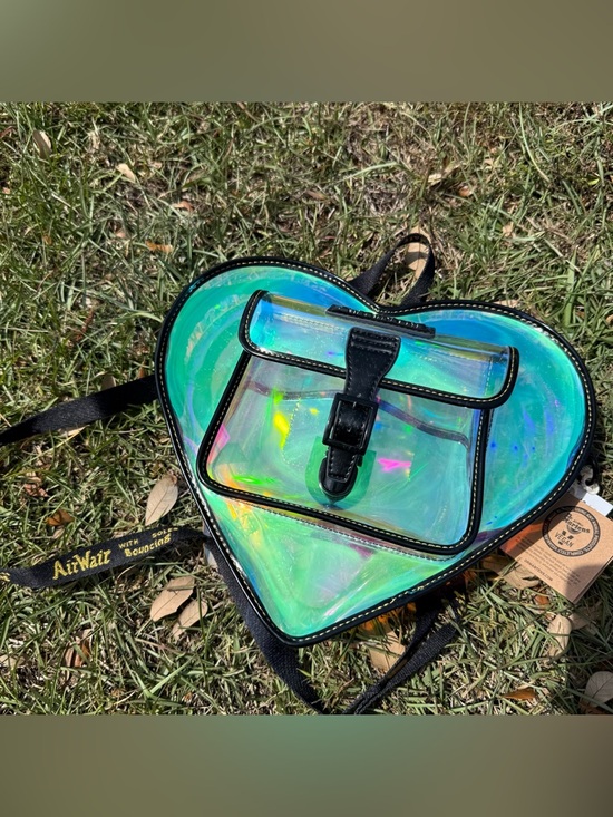Dr. Martens Handbags - Dr Martens Heart Backpack Holographic Iridescent Mini Bag Y2K Festival New